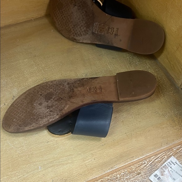 Tory Burch Dark Blue and Gold Sandals - Picture 4 of 8